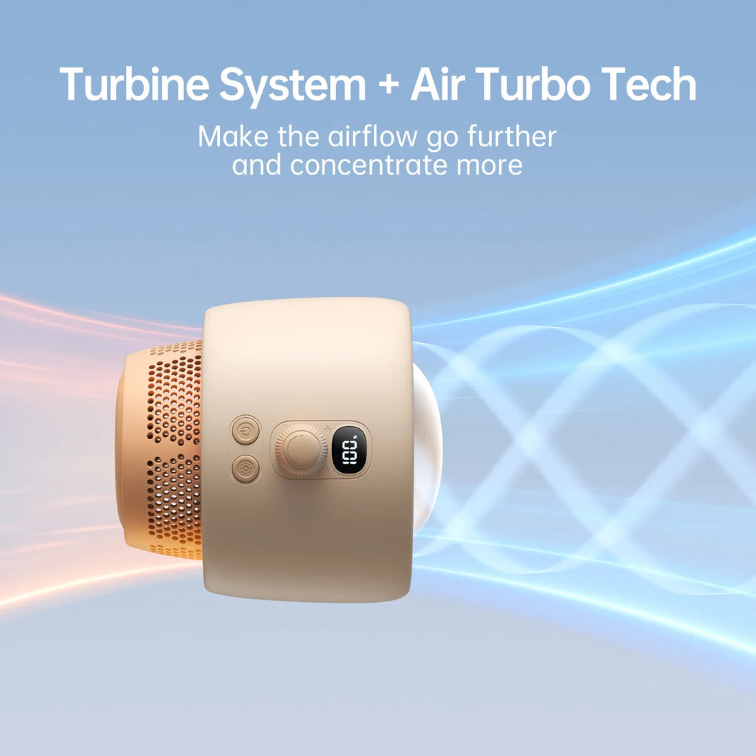 Fanio Baby Stroller Fan, 5000mAh Rechargeable, Air Purifying Turbo, LED Light, Food-Grade Silicone Bracket