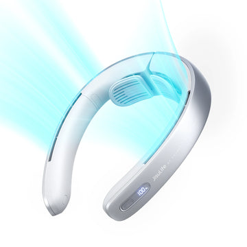Fanio Portable Neck Fan, 5000mAh Rechargeable, 100-Speed Wind, 17H Runtime