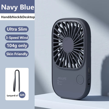Fanio Mini Handheld Fan, USB Rechargeable, Portable Desk & Lash Fan with Bracket