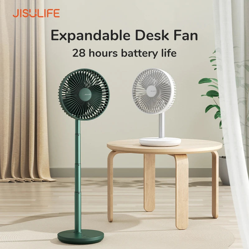 Fanio Portable Desk Fan, 8000mAh Rechargeable, 5-Speed Silent Table Fan for Home & Office