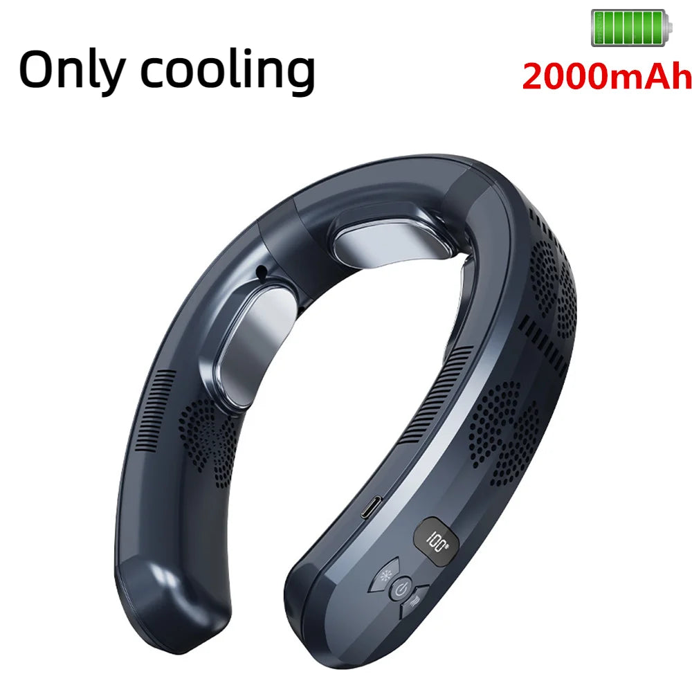 Fanio Portable Neck Fan, 6000mAh Rechargeable, Semiconductor Cooling & Heating, Ultra-Quiet Triple-Core Wearable Cooler