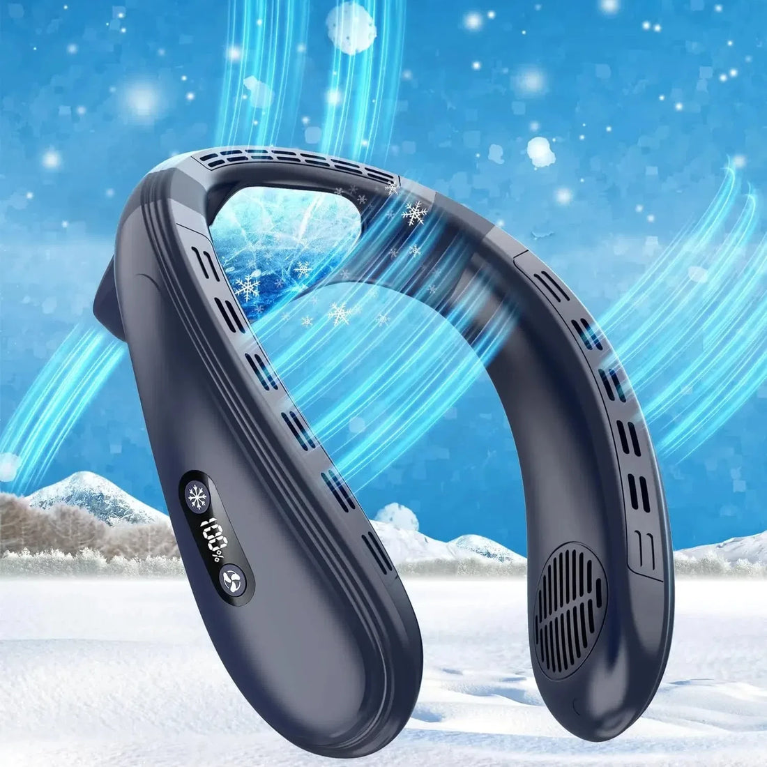 Fanio Portable Neck Fan, 5200mAh Rechargeable Semiconductor Cooling, Wearable Outdoor Cooler