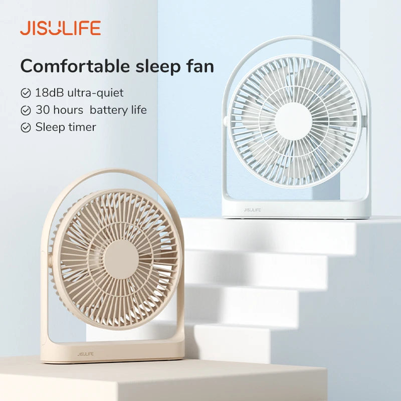 Fanio Whisper-Quiet Desktop Fan, 8000mAh Rechargeable, 30H Max Runtime for Bedroom & Office