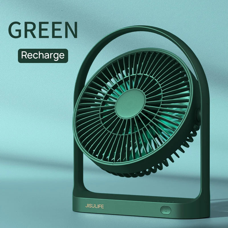 Fanio Mini Table Fan, 4000mAh Rechargeable, USB Wireless, 4-Speed Strong Wind, 330° Rotation