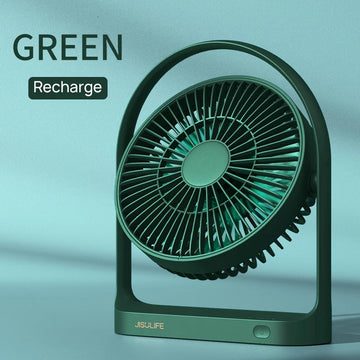 Fanio Mini Table Fan, 4000mAh Rechargeable, USB Wireless, 4-Speed Strong Wind, 330° Rotation