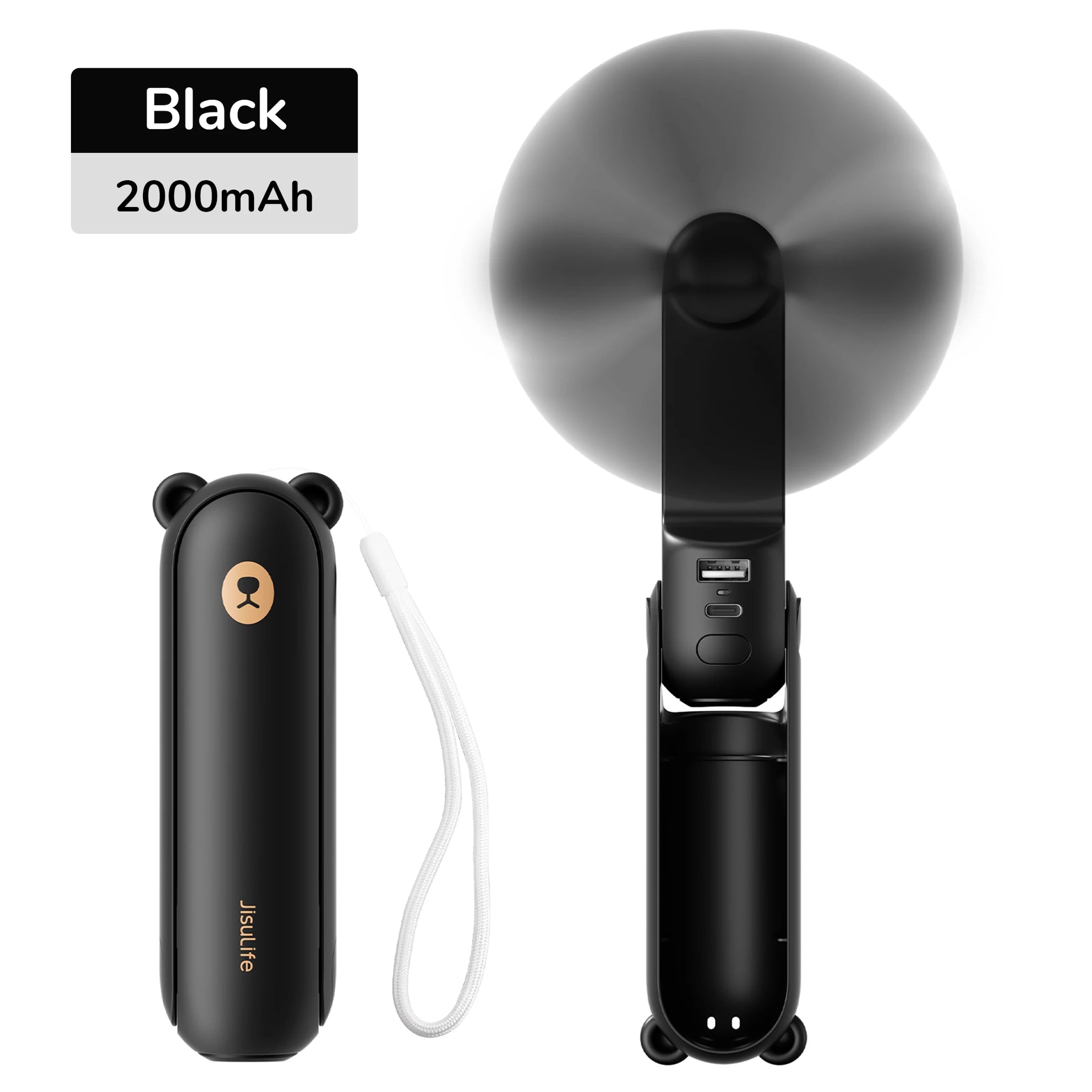 Fanio 3-in-1 Mini Handheld Fan, 4500mAh USB Rechargeable, Pocket Fan with Power Bank & Flashlight