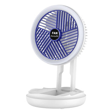 Fanio Foldable Wall & Ceiling Fan with LED Light, 4-Speed USB Rechargeable