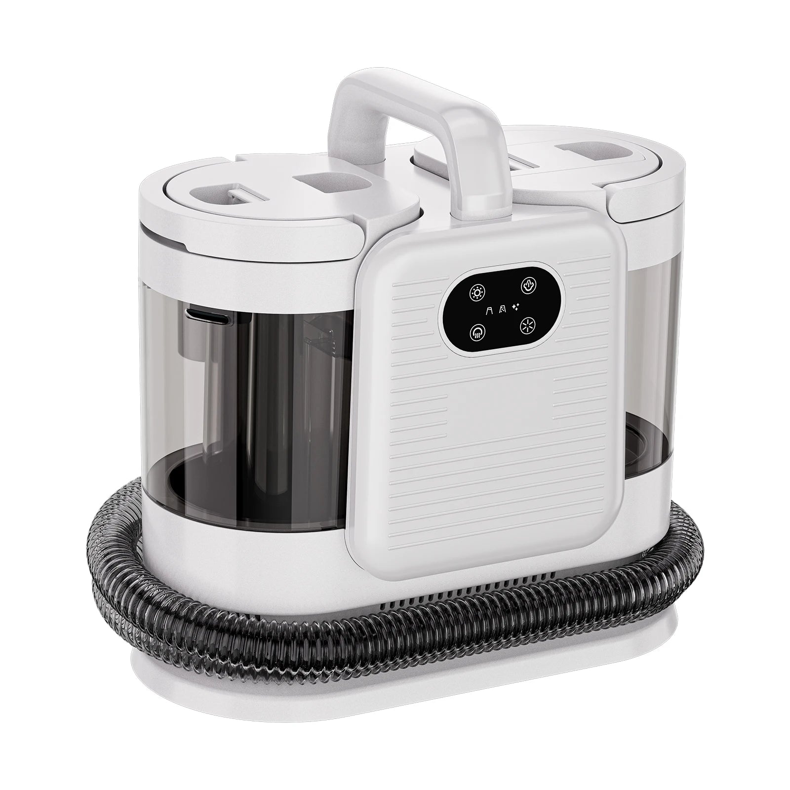 Fanio C988 Handheld Fabric Cleaner 1650W/6000Pa Steam Sterilize Vac-Wash 2-in-1 & Window Wiping Compact for Carpet/Hardwood